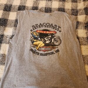 Harley-Davidson Gray Tee with Orange Logo Tag